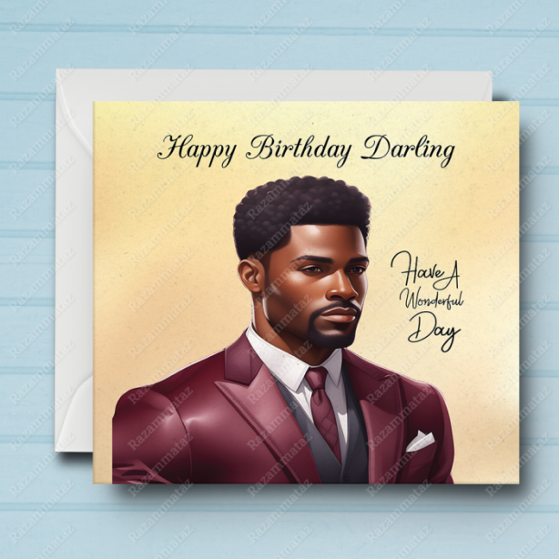 Black Man Birthday Card D